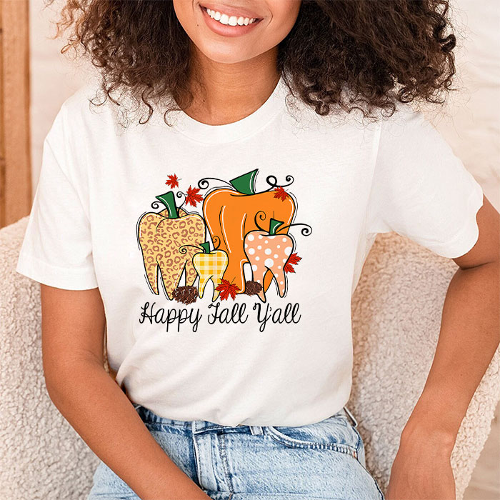 Happy-Fall-Yall-Pumpkin-Tooth-Leopard-Halloween-Dentist-Fall-T-Shirt-1