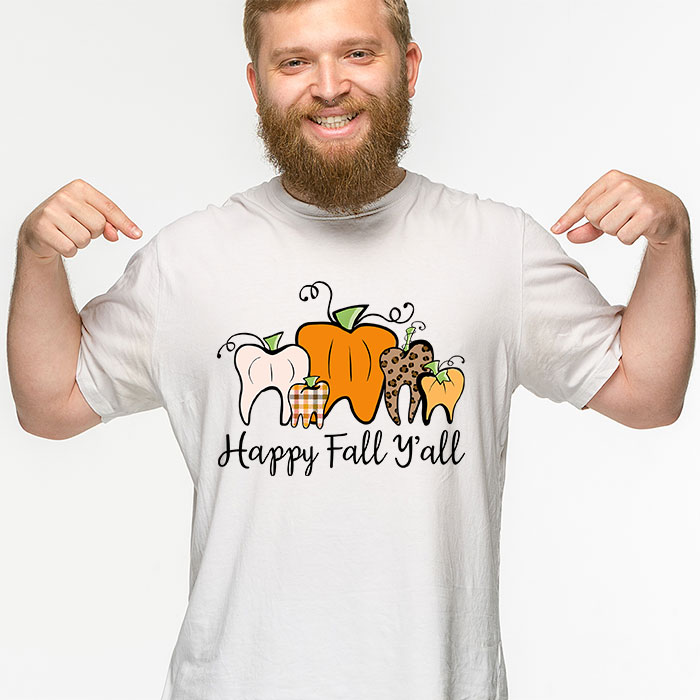 Happy-Fall-Yall-Pumpkin-Tooth-Leopard-Halloween-Dentist-Fall-T-Shirt-2