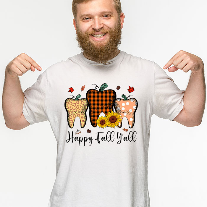 Happy-Fall-Yall-Pumpkin-Tooth-Leopard-Halloween-Dentist-Fall-T-Shirt-2