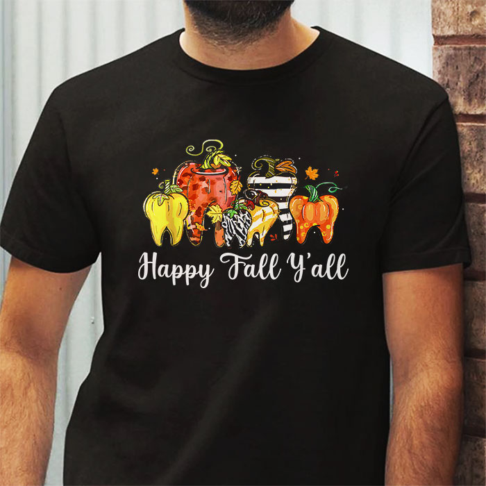 Happy-Fall-Yall-Pumpkin-Tooth-Leopard-Halloween-Dentist-Fall-T-Shirt-2