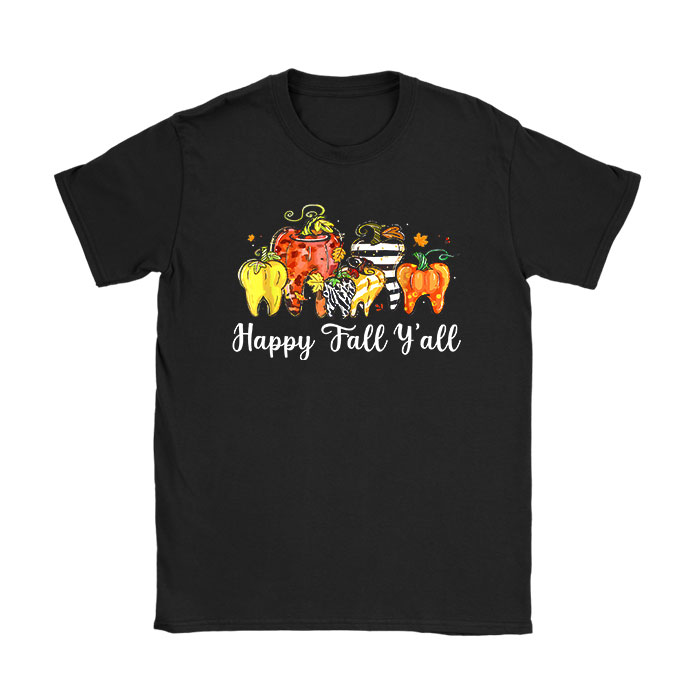 Happy-Fall-Yall-Pumpkin-Tooth-Leopard-Halloween-Dentist-Fall-T-Shirt Happy Fall Y'all Pumpkin Tooth Leopard Halloween Dentist Fall T-Shirt