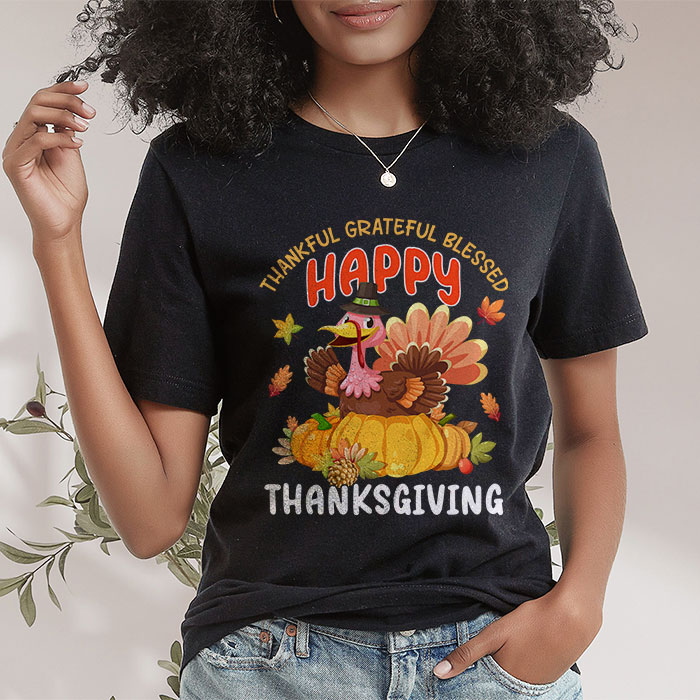 Thankful-Grateful-Blessed-Thanksgiving-Turkey-Women-Girls-T-Shirt-1
