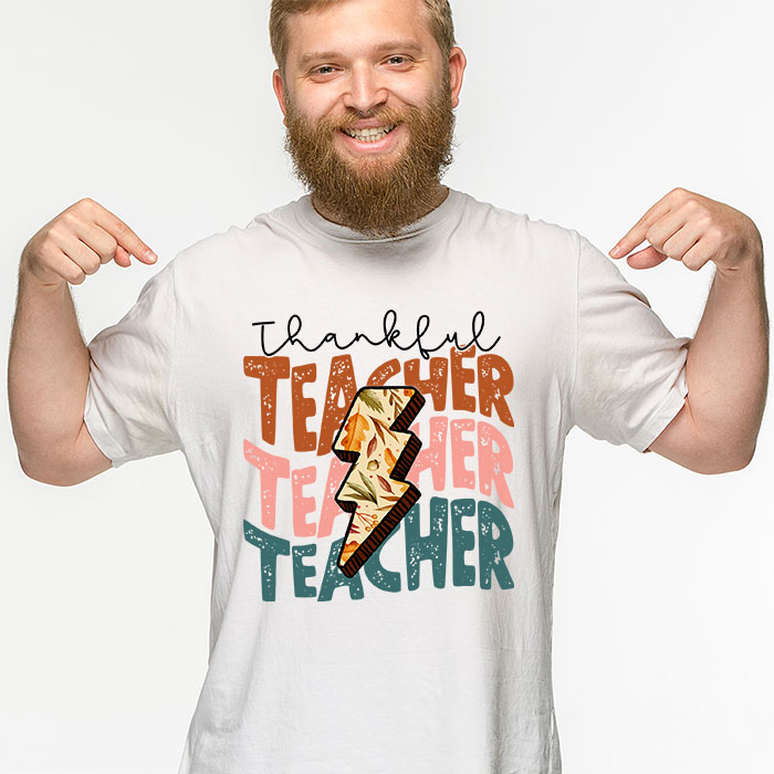 Thankful-Teacher-Retro-Groovy-Thanksgiving-Fall-Women-Men-T-Shirt-2